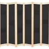 vidaXL Biombo divisor de 6 paneles de tela negro 240x170x4 cm Online