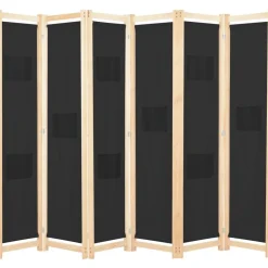 vidaXL Biombo divisor de 6 paneles de tela negro 240x170x4 cm Online