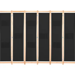 vidaXL Biombo divisor de 6 paneles de tela negro 240x170x4 cm Online