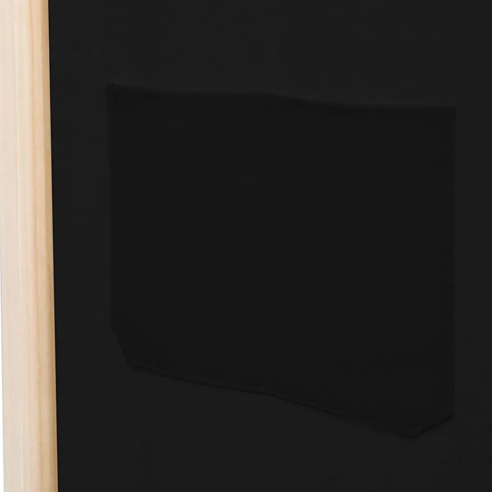 vidaXL Biombo divisor de 5 paneles de tela negro 200x170x4 cm Discount
