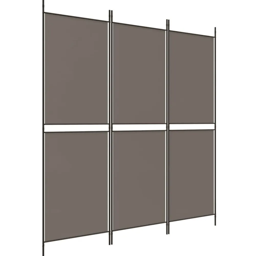 vidaXL Biombo divisor de 3 paneles de tela gris 150x180 cm Antracita Best