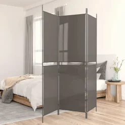 vidaXL Biombo divisor de 3 paneles de tela gris 150x180 cm Antracita Best