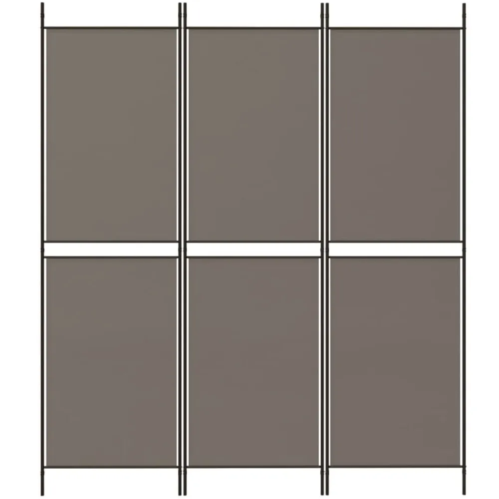 vidaXL Biombo divisor de 3 paneles de tela gris 150x180 cm Antracita Best