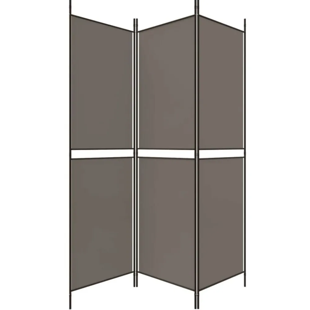 vidaXL Biombo divisor de 3 paneles de tela gris 150x180 cm Antracita Best