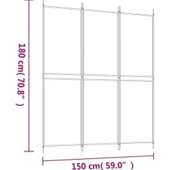 vidaXL Biombo divisor de 3 paneles de tela gris 150x180 cm Antracita Best