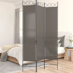 vidaXL Biombo divisor de 3 paneles de tela gris 120x200 cm Antracita