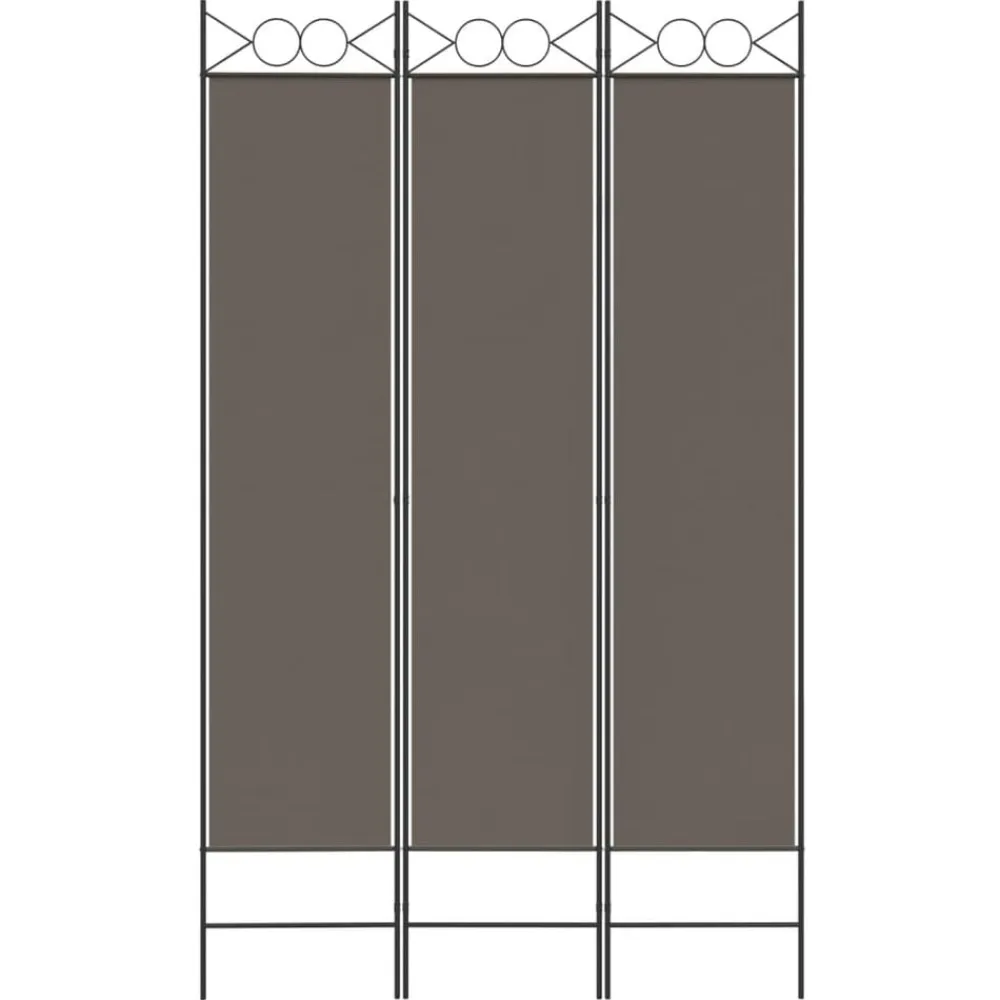 vidaXL Biombo divisor de 3 paneles de tela gris 120x200 cm Antracita
