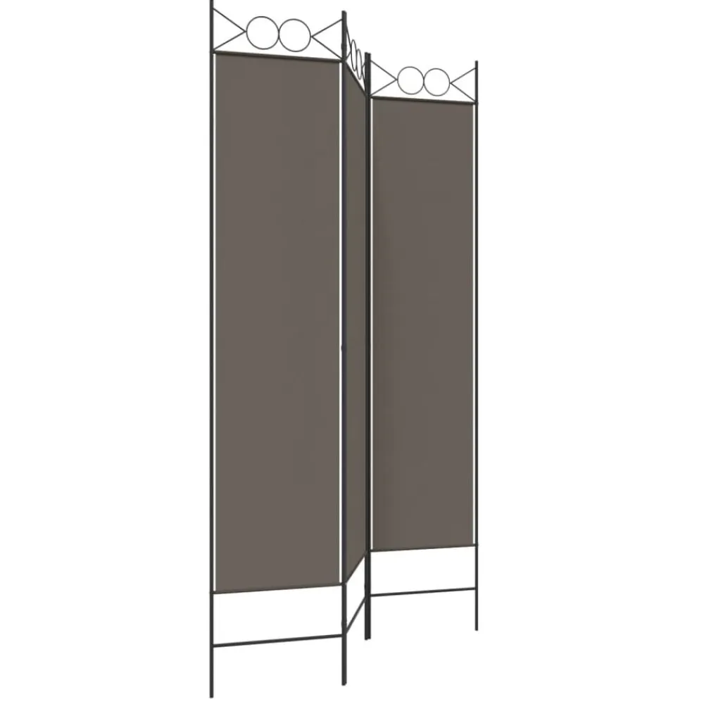 vidaXL Biombo divisor de 3 paneles de tela gris 120x200 cm Antracita