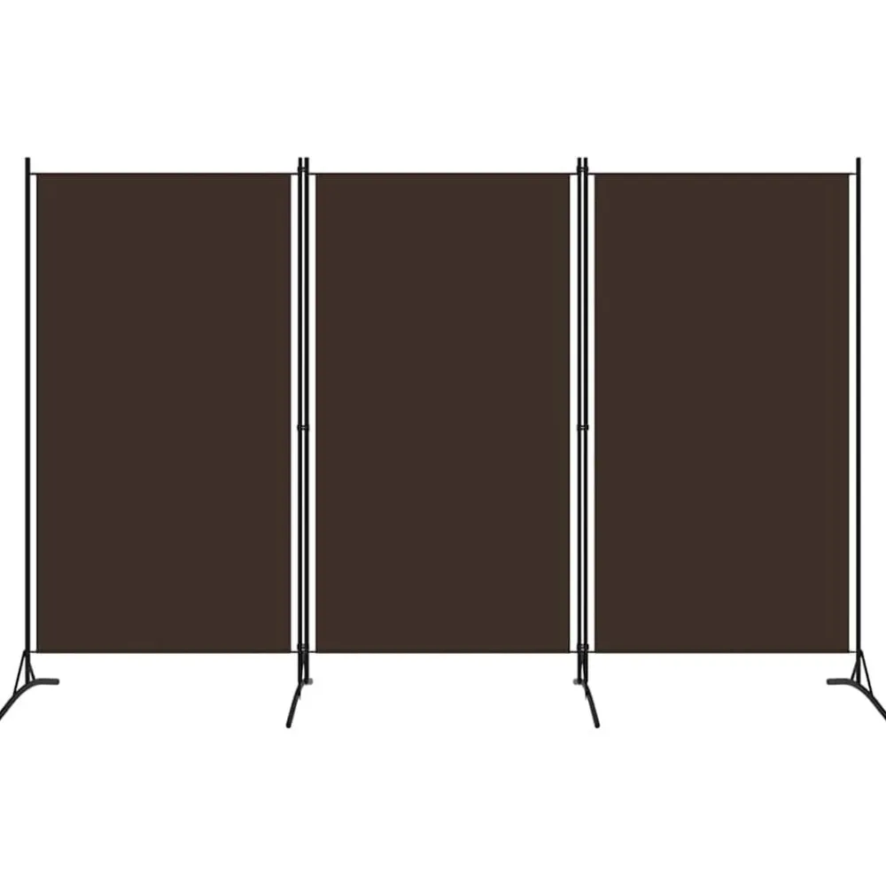 vidaXL Divisores De Ambientes-Biombo divisor de 3 paneles marrón 260x180 cm