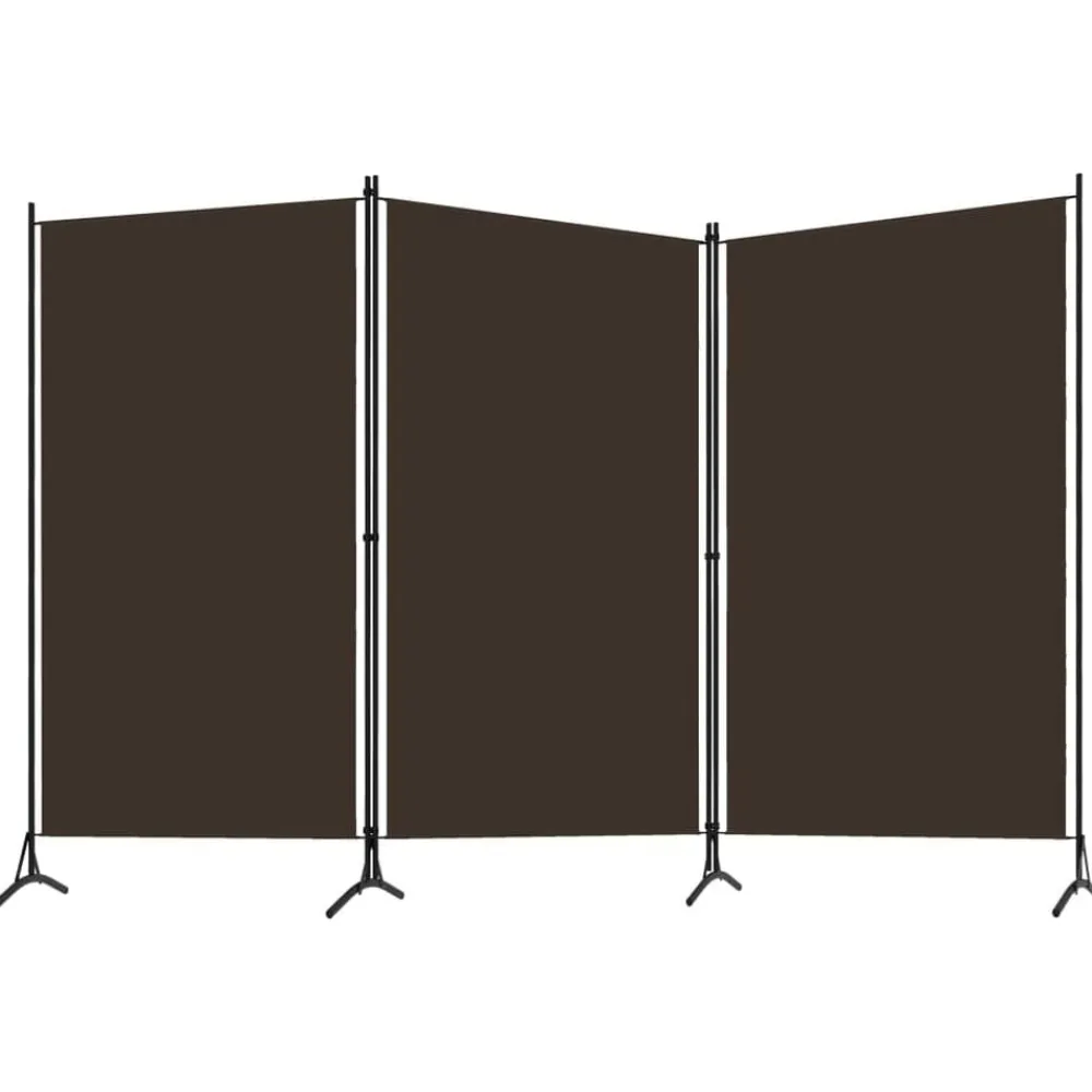 vidaXL Divisores De Ambientes-Biombo divisor de 3 paneles marrón 260x180 cm