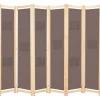 vidaXL Biombo divisor de 6 paneles de tela marrón 240x170x4 cm New