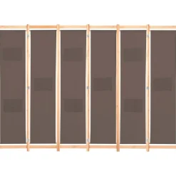 vidaXL Biombo divisor de 6 paneles de tela marrón 240x170x4 cm New
