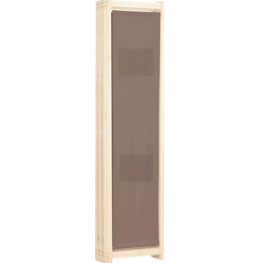 vidaXL Biombo divisor de 6 paneles de tela marrón 240x170x4 cm New