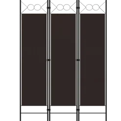 vidaXL Divisores De Ambientes-Biombo divisor de 3 paneles marrón 120x180 cm