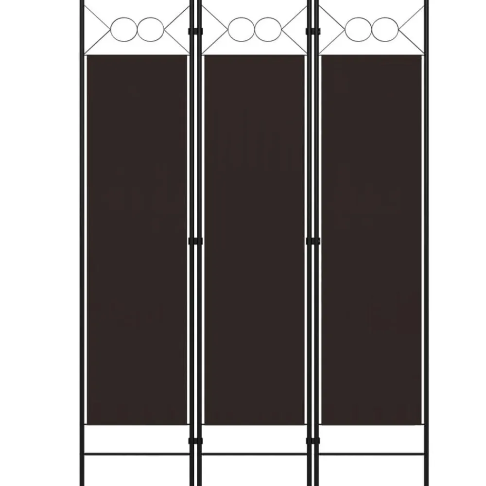vidaXL Divisores De Ambientes-Biombo divisor de 3 paneles marrón 120x180 cm