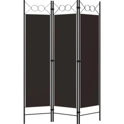 vidaXL Divisores De Ambientes-Biombo divisor de 3 paneles marrón 120x180 cm