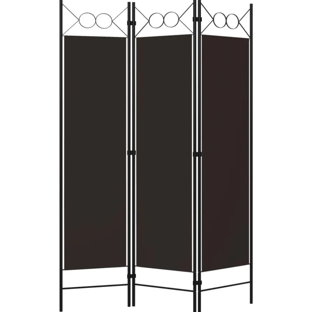 vidaXL Divisores De Ambientes-Biombo divisor de 3 paneles marrón 120x180 cm