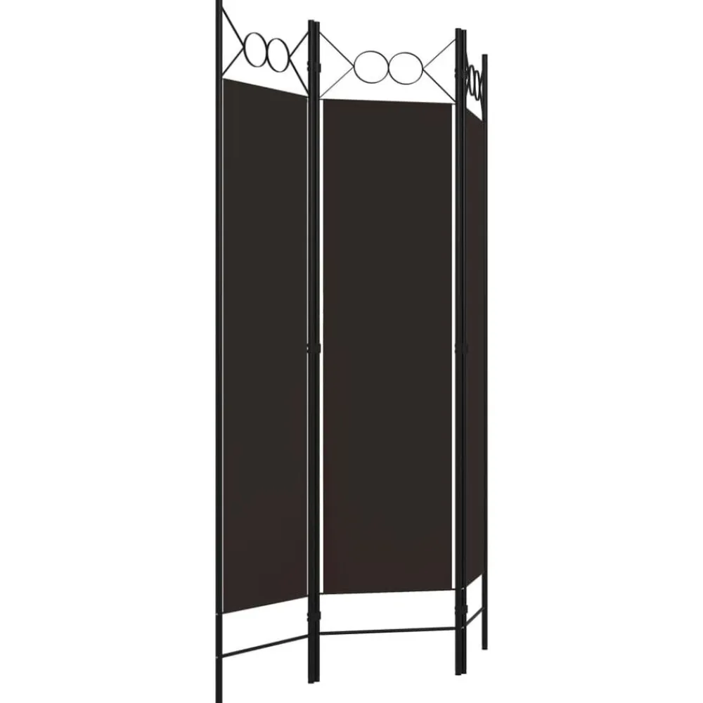 vidaXL Divisores De Ambientes-Biombo divisor de 3 paneles marrón 120x180 cm