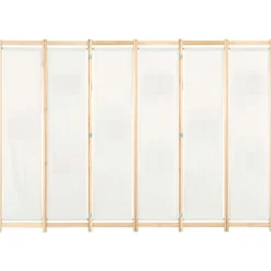 vidaXL Divisores De Ambientes-Biombo divisor de 6 paneles de tela color crema 240x170x4 cm