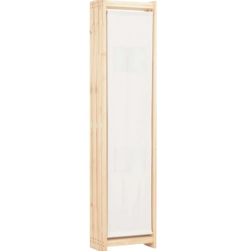 vidaXL Divisores De Ambientes-Biombo divisor de 6 paneles de tela color crema 240x170x4 cm