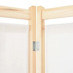 vidaXL Divisores De Ambientes-Biombo divisor de 6 paneles de tela color crema 240x170x4 cm