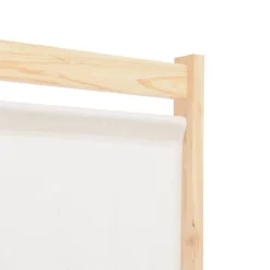 vidaXL Divisores De Ambientes-Biombo divisor de 6 paneles de tela color crema 240x170x4 cm