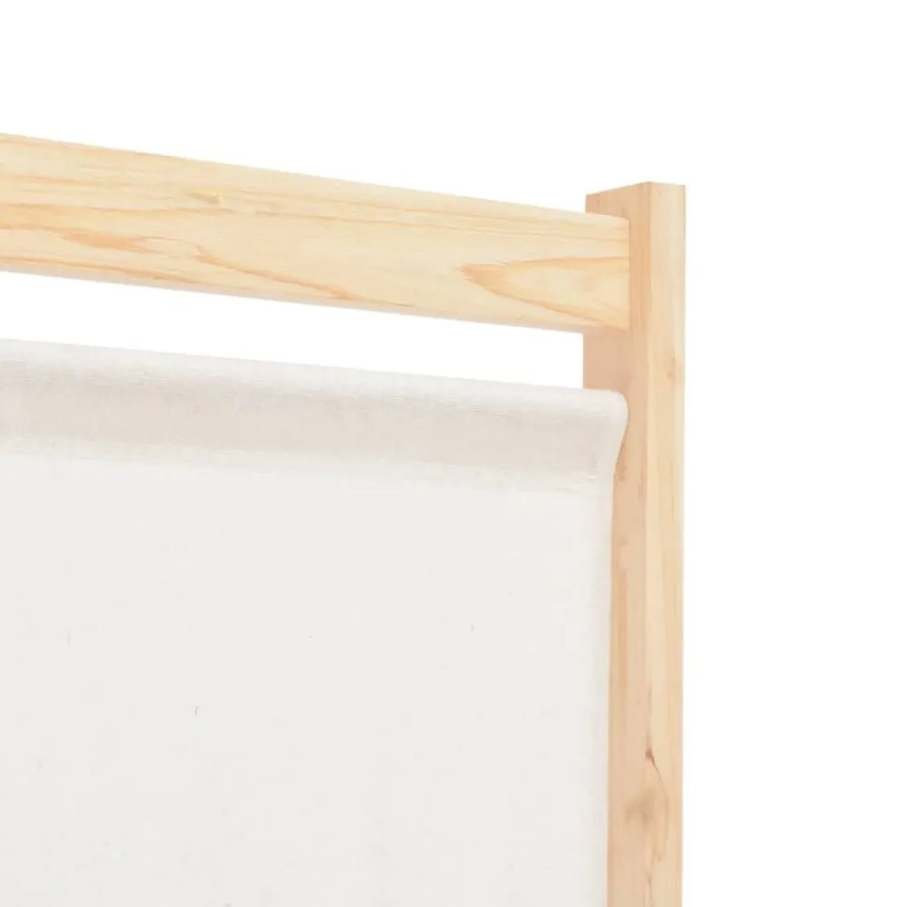 vidaXL Divisores De Ambientes-Biombo divisor de 6 paneles de tela color crema 240x170x4 cm