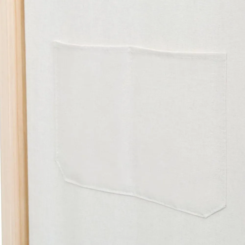 vidaXL Divisores De Ambientes-Biombo divisor de 6 paneles de tela color crema 240x170x4 cm