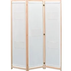 vidaXL Biombo divisor de 3 paneles de tela color crema 120x170x4 cm Online