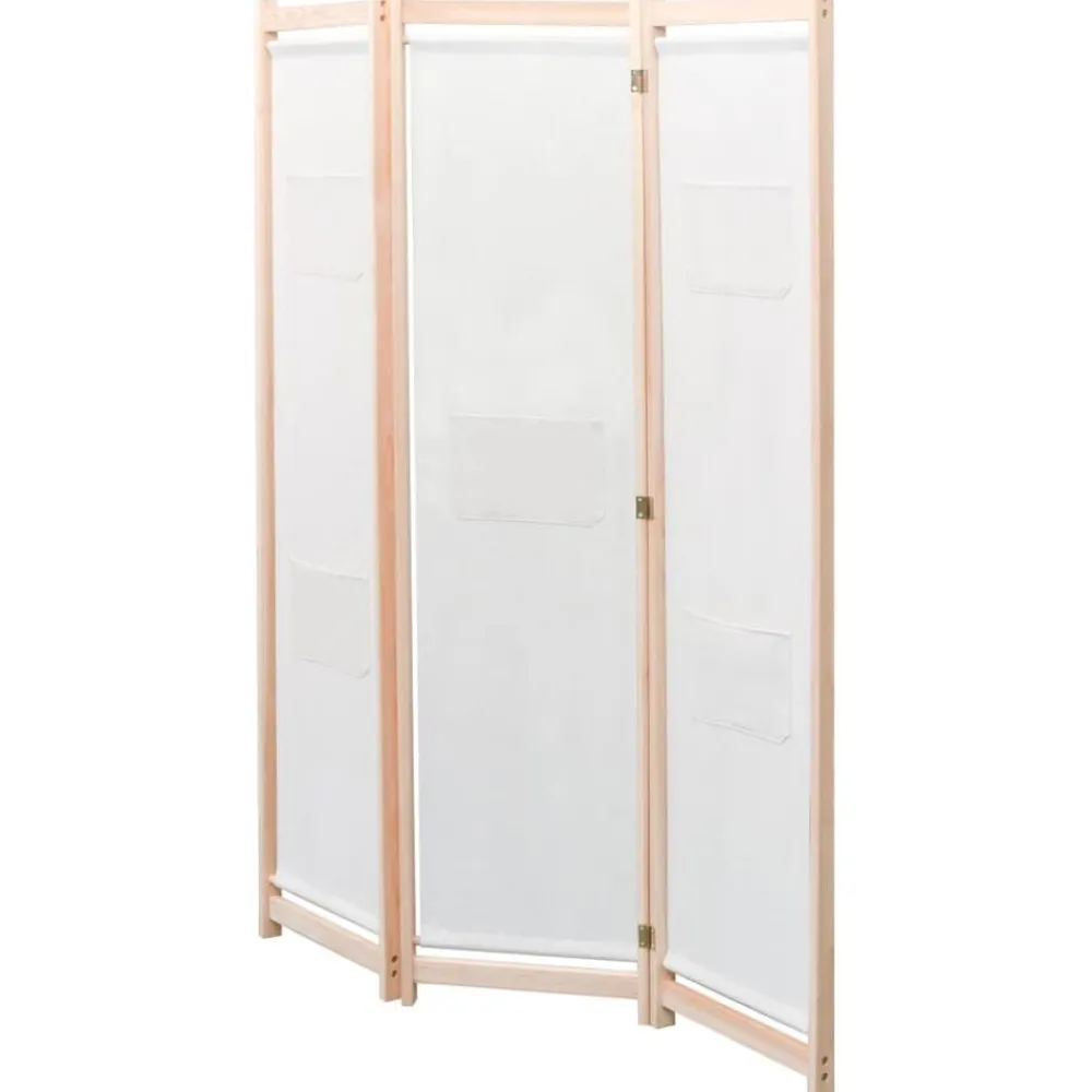 vidaXL Biombo divisor de 3 paneles de tela color crema 120x170x4 cm Online