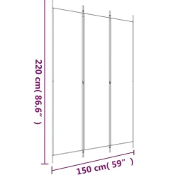 vidaXL Divisores De Ambientes-Biombo divisor de 3 paneles de tela 150x220 cm