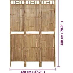 vidaXL Divisores De Ambientes-Biombo divisor de 3 paneles 120x180 cm