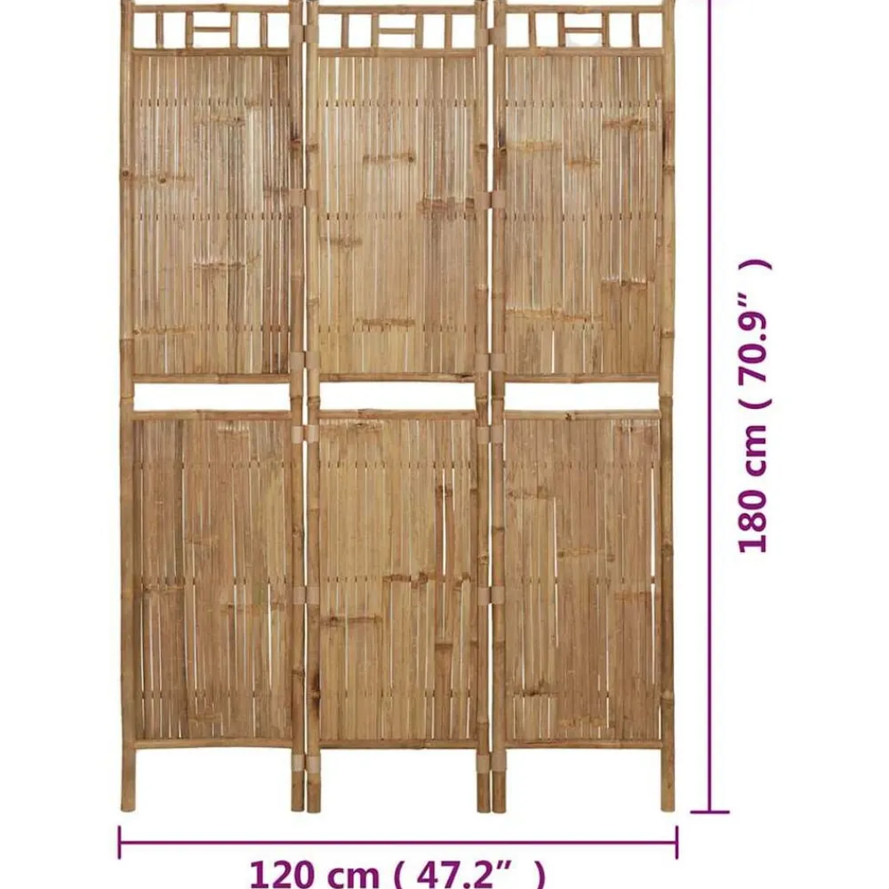 vidaXL Divisores De Ambientes-Biombo divisor de 3 paneles 120x180 cm