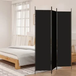 vidaXL Divisores De Ambientes-Biombo divisor de 3 paneles de tela 150x200 cm