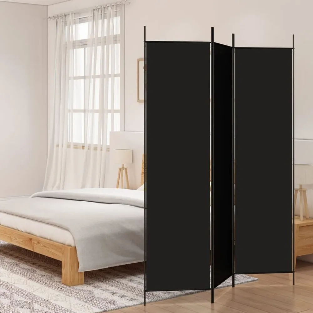 vidaXL Divisores De Ambientes-Biombo divisor de 3 paneles de tela 150x200 cm