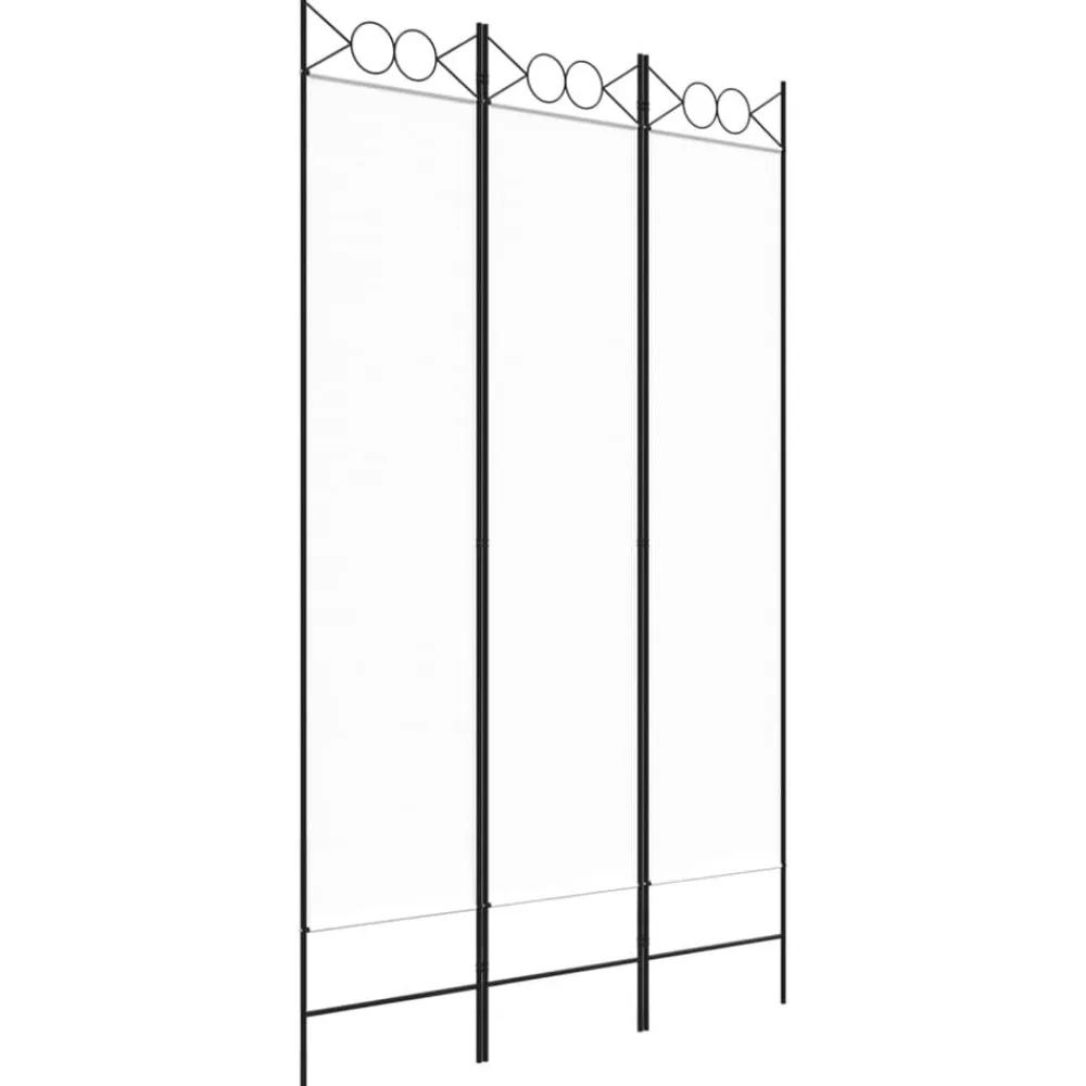 vidaXL Biombo divisor de 3 paneles de tela 120x200 cm Blanco Best