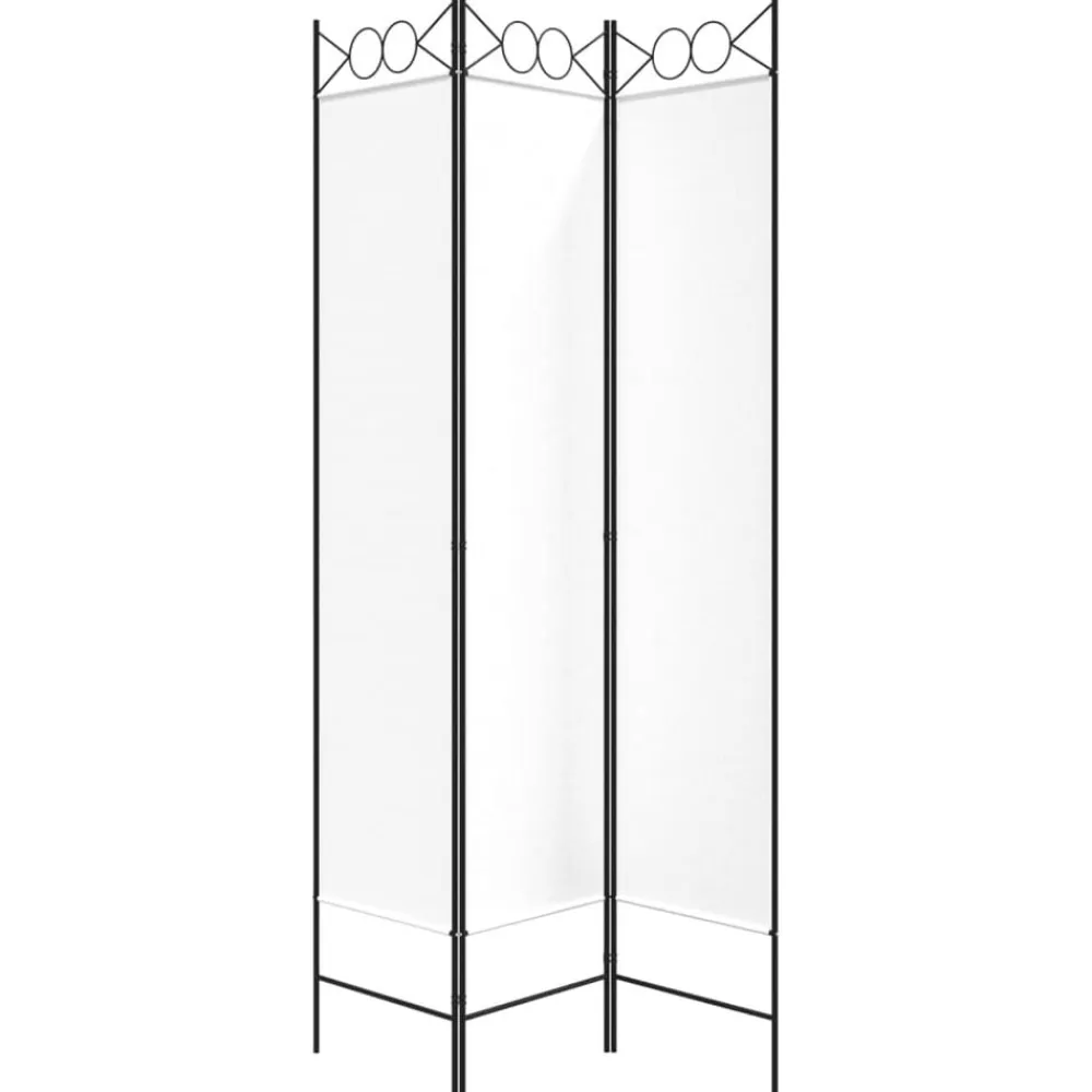 vidaXL Biombo divisor de 3 paneles de tela 120x200 cm Blanco Best