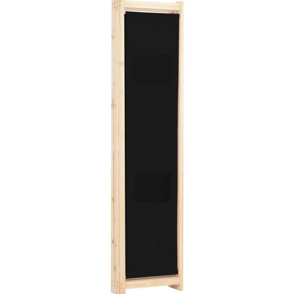vidaXL Divisores De Ambientes-Biombo divisor de 4 paneles de tela negro 160x170x4 cm