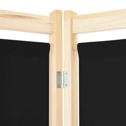 vidaXL Divisores De Ambientes-Biombo divisor de 4 paneles de tela negro 160x170x4 cm