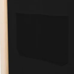 vidaXL Divisores De Ambientes-Biombo divisor de 4 paneles de tela negro 160x170x4 cm