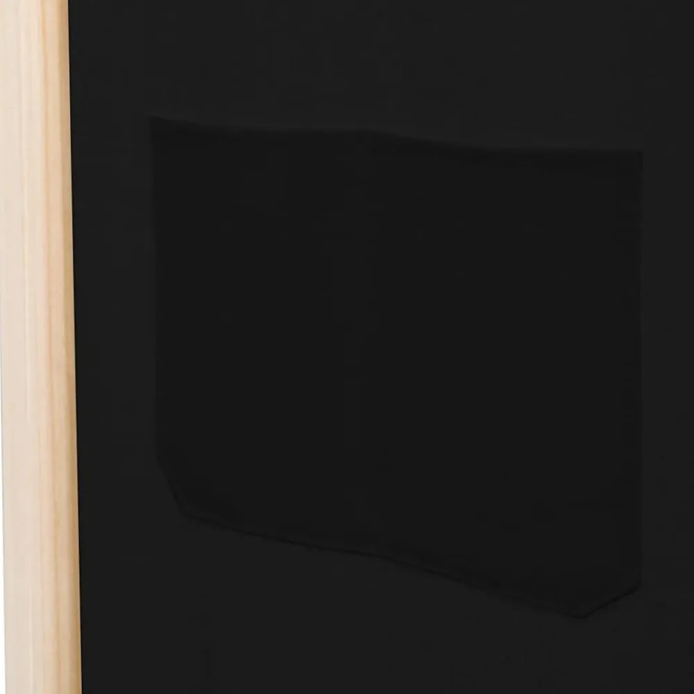 vidaXL Divisores De Ambientes-Biombo divisor de 4 paneles de tela negro 160x170x4 cm