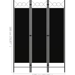 vidaXL Divisores De Ambientes-Biombo divisor de 3 paneles 120x180 cm