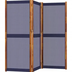 vidaXL Biombo divisor de 3 paneles 210x180 cm Azul oscuro Outlet