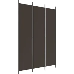 vidaXL Divisores De Ambientes-Biombo divisor de 3 paneles de tela marrón 150x220 cm