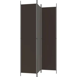 vidaXL Divisores De Ambientes-Biombo divisor de 3 paneles de tela marrón 150x220 cm