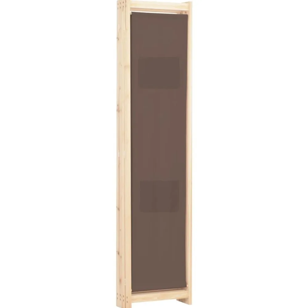 vidaXL Divisores De Ambientes-Biombo divisor de 4 paneles de tela marrón 160x170x4 cm
