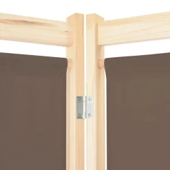 vidaXL Divisores De Ambientes-Biombo divisor de 4 paneles de tela marrón 160x170x4 cm