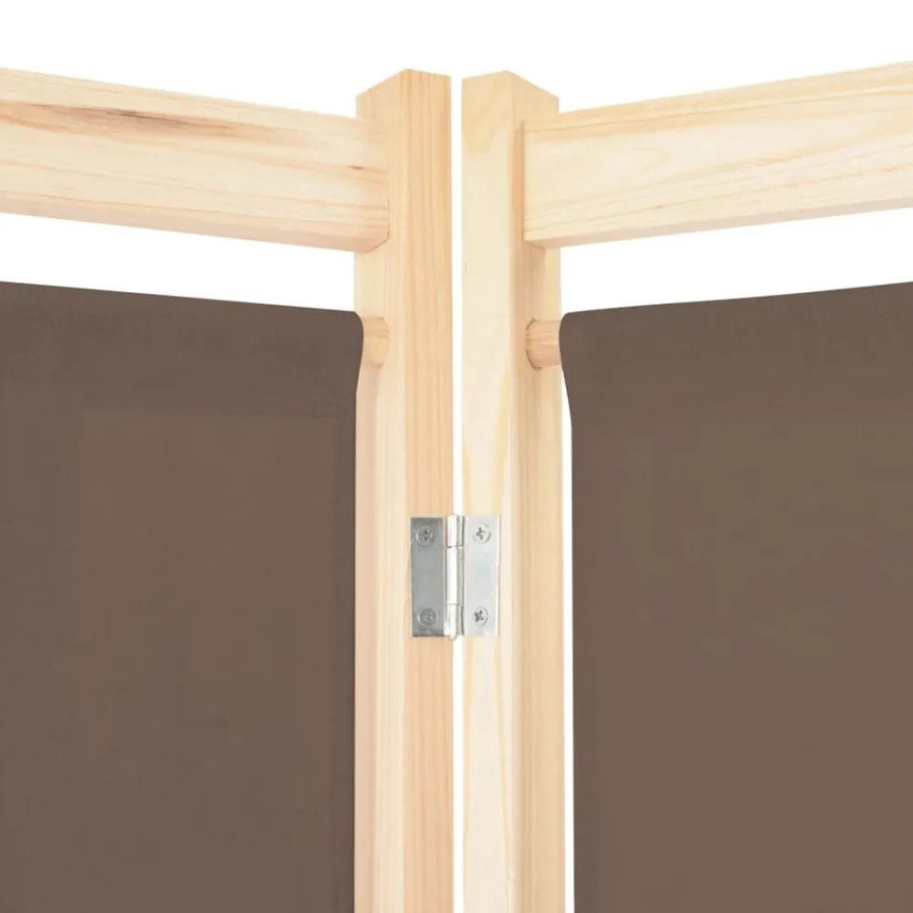 vidaXL Divisores De Ambientes-Biombo divisor de 4 paneles de tela marrón 160x170x4 cm