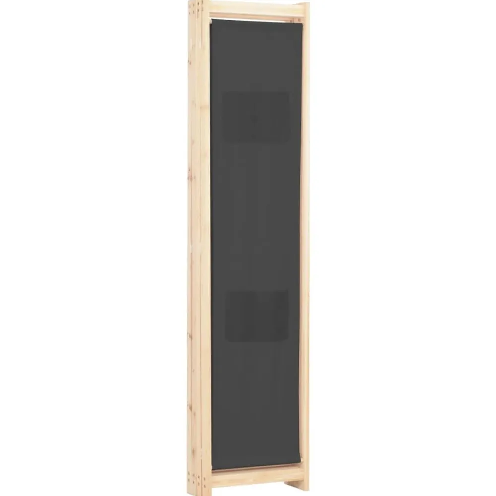 vidaXL Divisores De Ambientes-Biombo divisor de 4 paneles de tela gris 160x170x4 cm