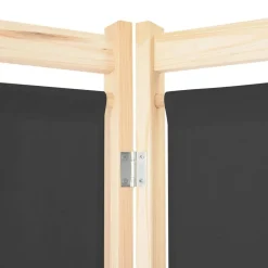 vidaXL Divisores De Ambientes-Biombo divisor de 4 paneles de tela gris 160x170x4 cm